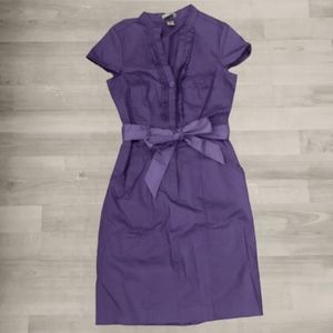 Indigo Tie Waist Dress Shirt Dress H&M Size 6 Size Small